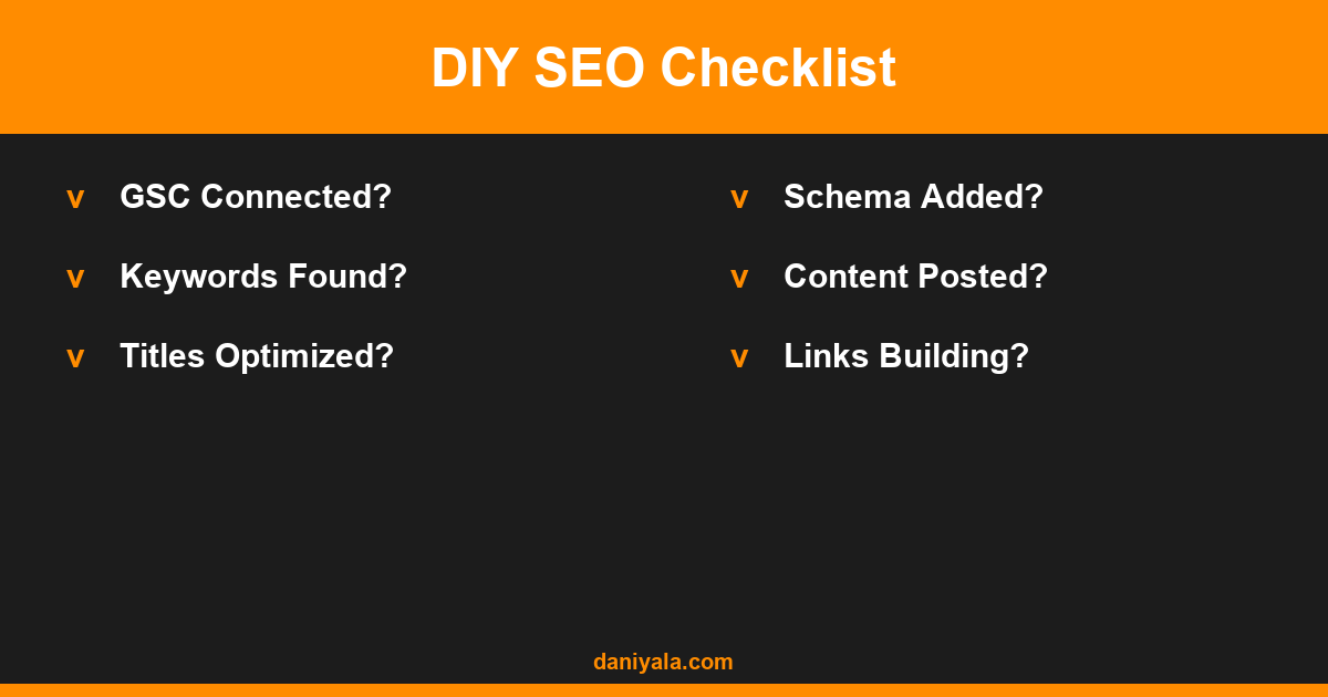 DIY SEO Checklist -- can i do seo myself