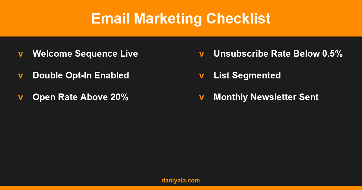 Email Marketing Checklist -- email marketing for small business