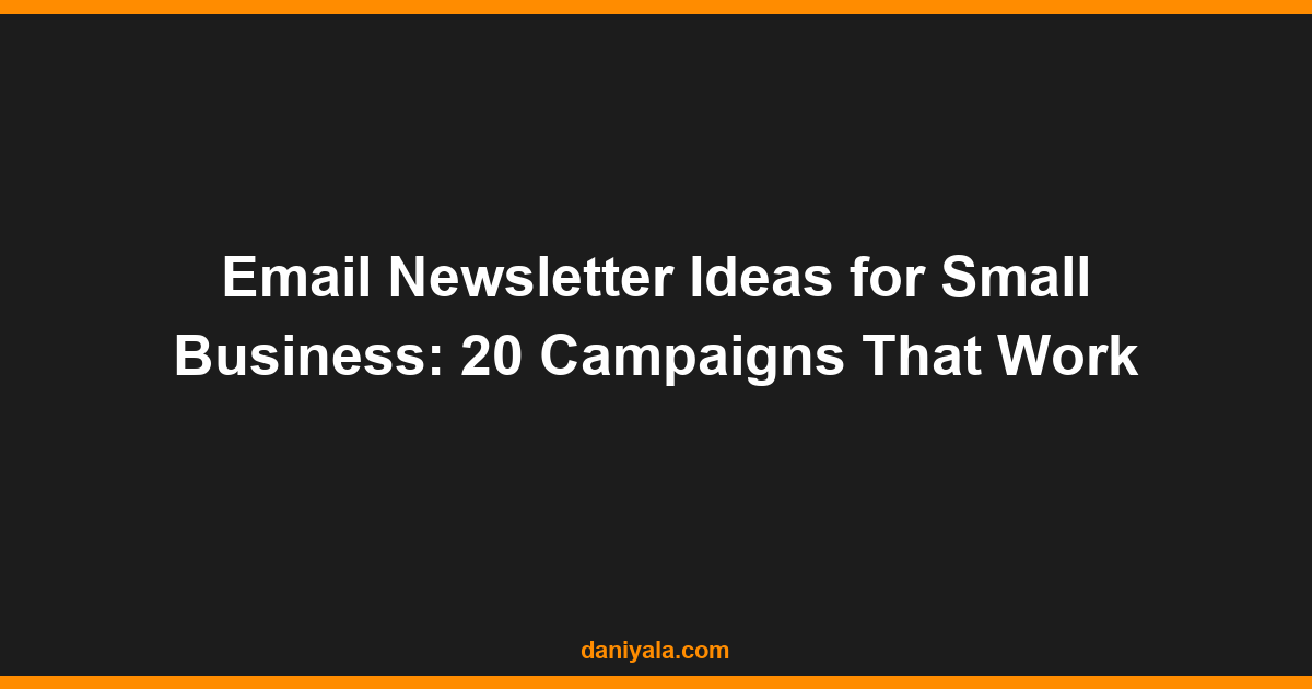 email newsletter ideas for small business