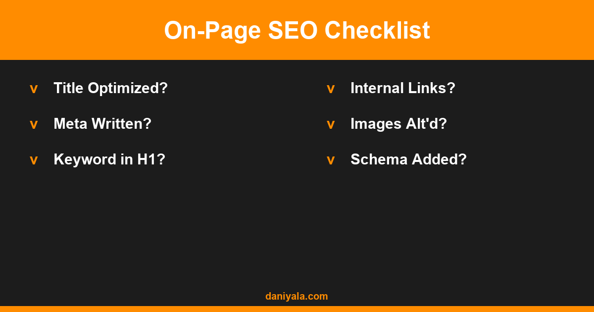 On-Page SEO Checklist -- on-page seo checklist