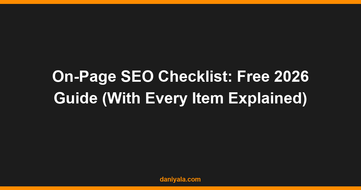 on-page seo checklist