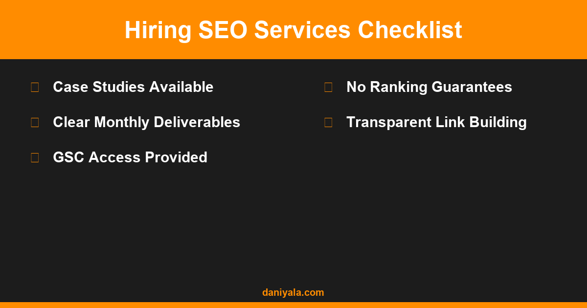 Checklist -- seo services for small business
