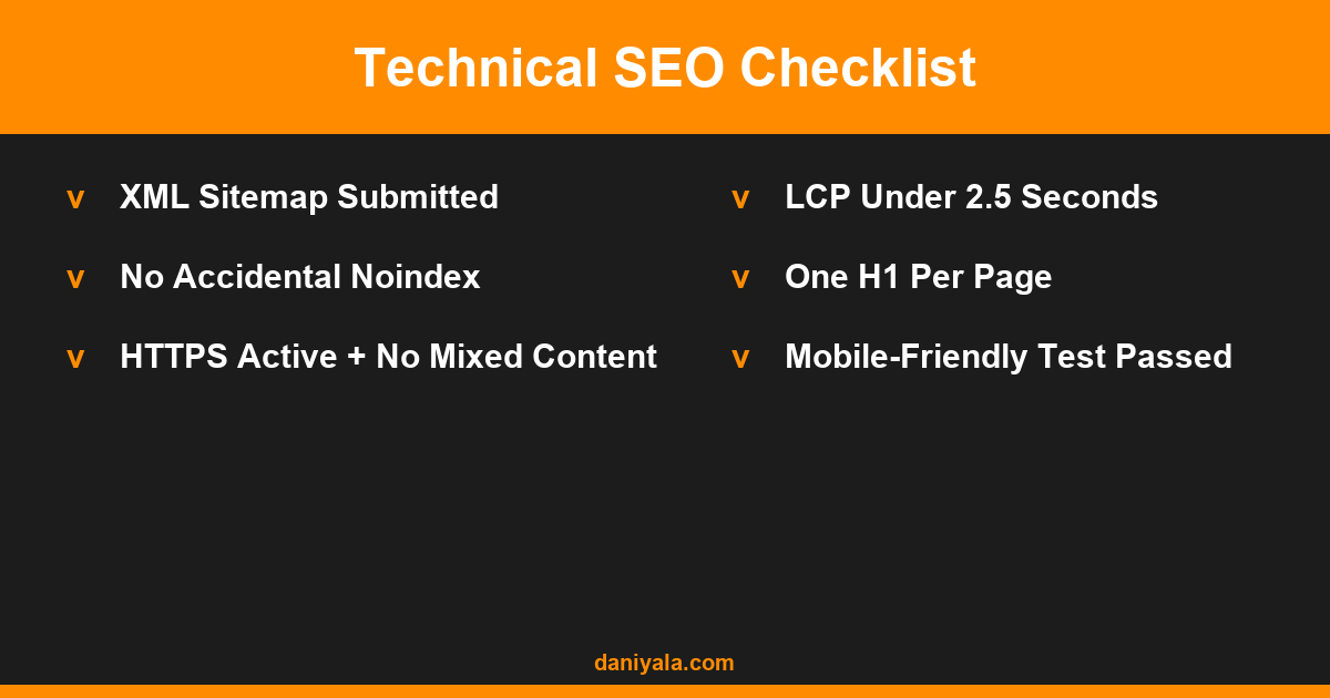 Technical SEO Checklist -- technical seo checklist