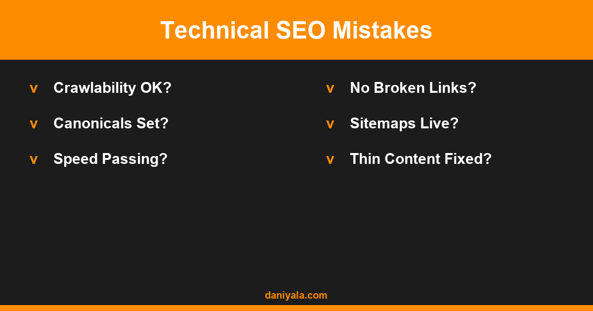 Technical SEO Mistakes -- technical seo mistakes to avoid