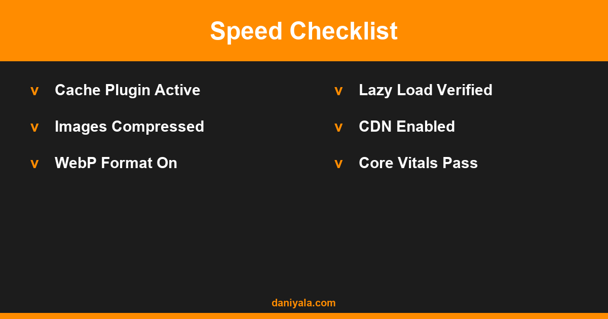 WordPress Speed Optimization Step by Step (Complete 2026 Guide) 2 Speed Checklist -- wordpress speed optimization step by step