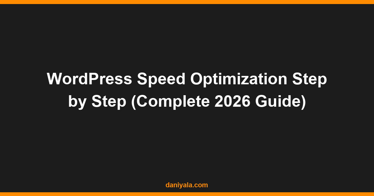 wordpress speed optimization step by step