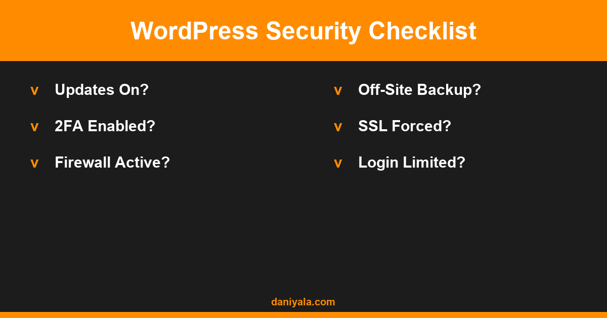WordPress Security Checklist -- best wordpress security tips