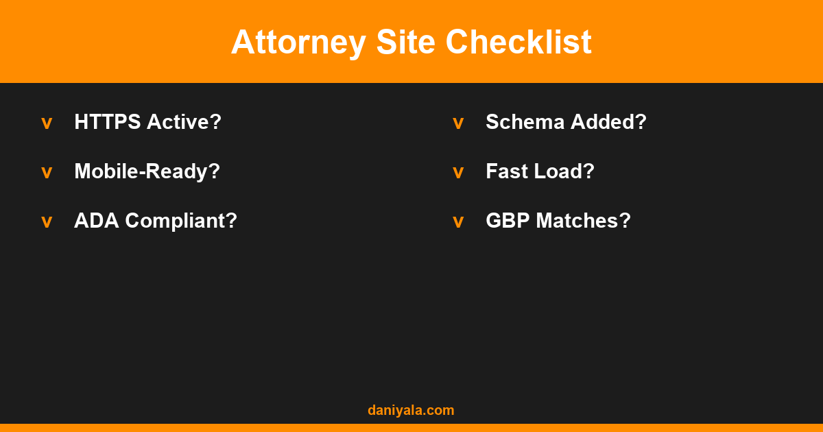 Attorney Site Checklist -- attorney website design