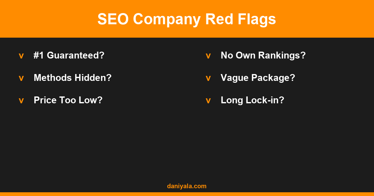 SEO Company Red Flags -- independent seo company near me