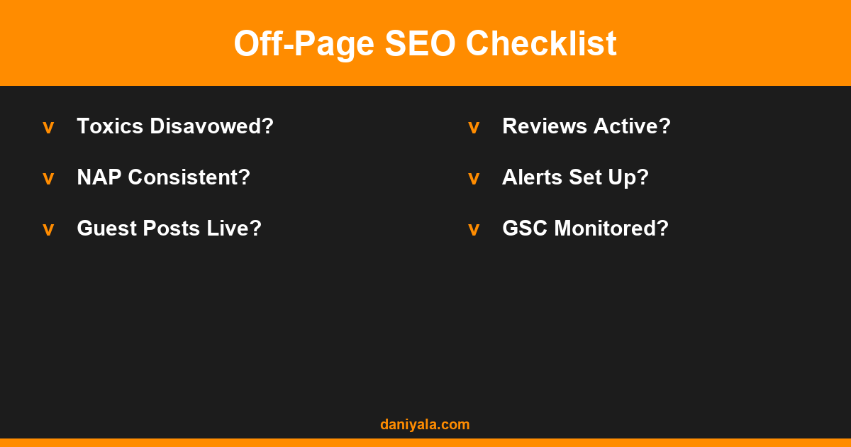 Off-Page SEO Checklist -- off-page seo checklist