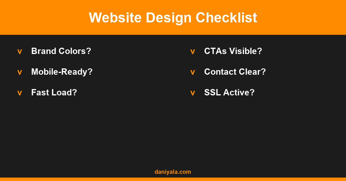 Website Design Checklist -- website design ideas for small business