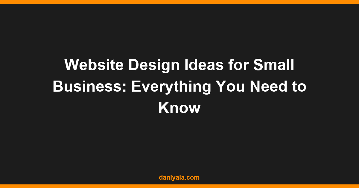 website design ideas for small business